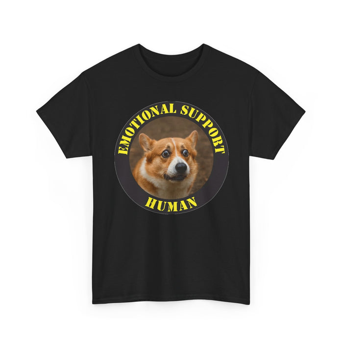 Emotional Support Human Tee — Cute Corgi Graphic T‑Shirt