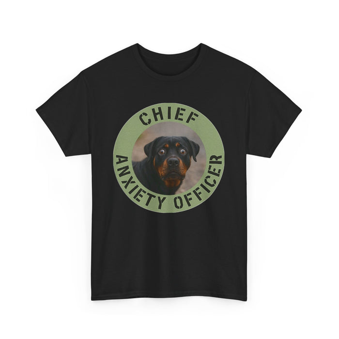 Chief Anxiety Officer Dog T-Shirt — Funny Rottweiler Pet Tee