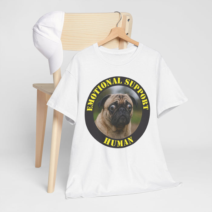 Emotional Support Human Tee — Pug Dog Graphic T-Shirt