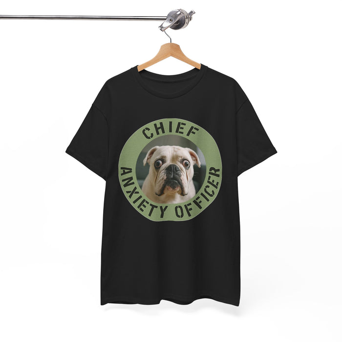 Chief Anxiety Officer T-Shirt – Funny Bulldog Pet Lover Tee