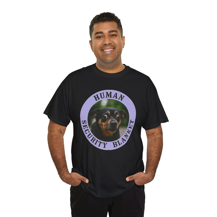 Human Security Blanket T-Shirt — Cute Dog Graphic Tee for Dog Lovers