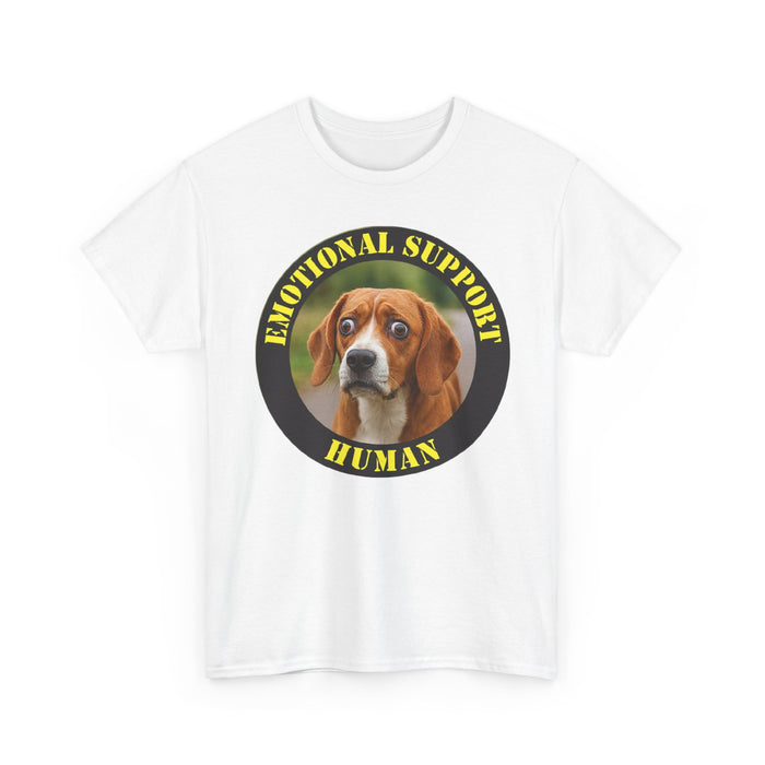 Emotional Support Human Tee — Funny Dog Badge T-Shirt