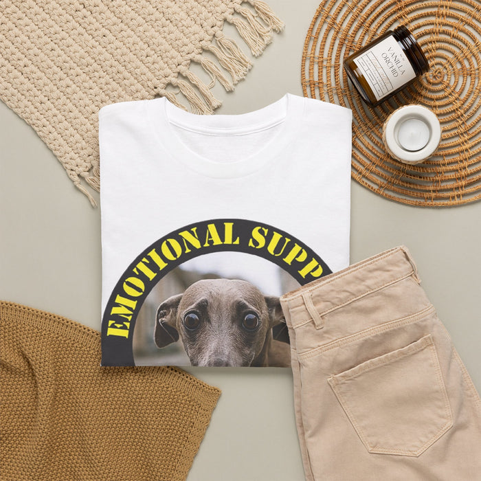 Emotional Support Human Tee — Funny Dog Portrait Shirt for Pet Lovers