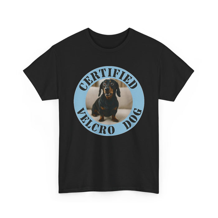 Certified Velcro Dog T‑Shirt — Funny Dachshund Pet Lover Tee