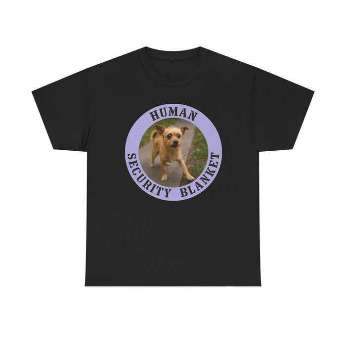 Human Security Blanket T-Shirt — Cute Dog Graphic Tee
