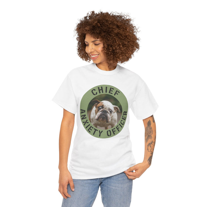 Chief Anxiety Officer Bulldog T-Shirt – Funny Pet Lover Tee