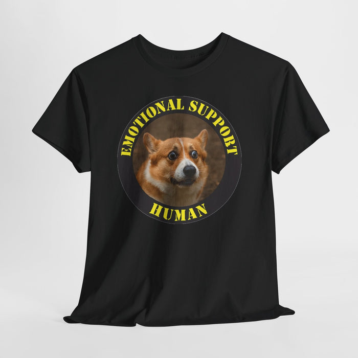 Emotional Support Human Tee — Cute Corgi Graphic T‑Shirt