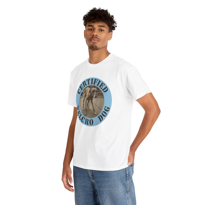 Certified Velcro Dog T-Shirt – Funny Greyhound/Whippet Pet Lover Tee
