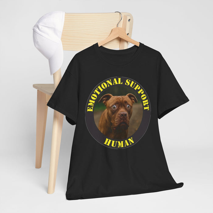 Emotional Support Human T-Shirt — Cute Dog Badge Tee