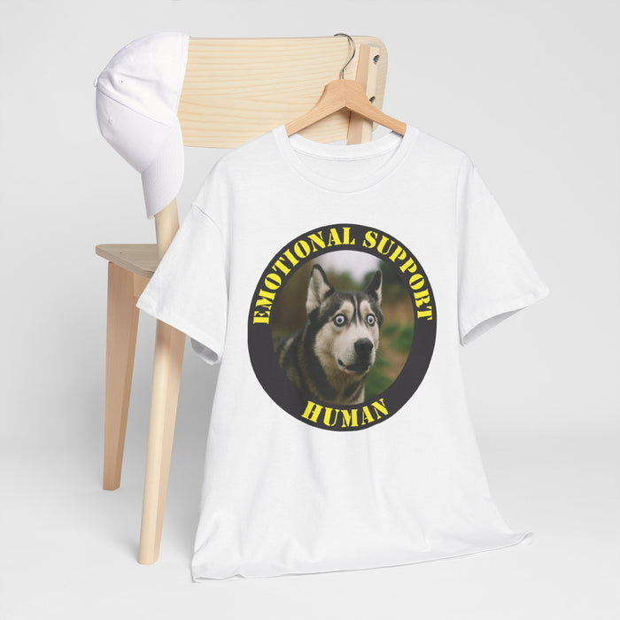 Emotional Support Human T-Shirt — Cute Husky Pet Lover Tee