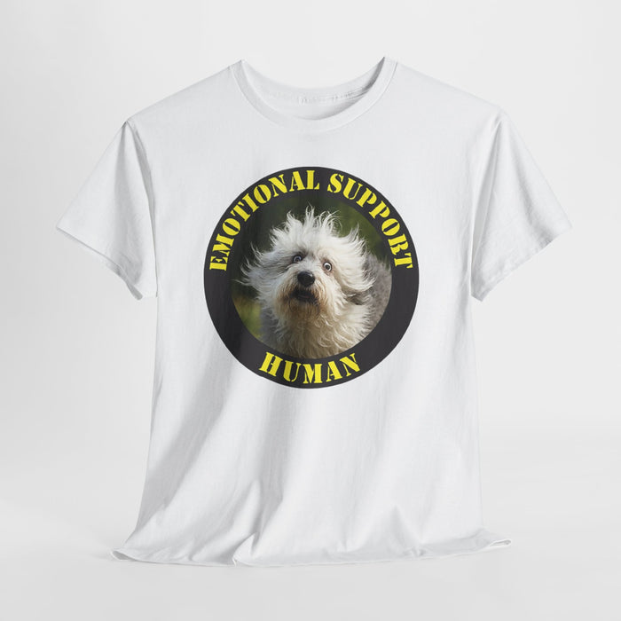 Emotional Support Human T‑Shirt — Cute Rescue Dog Pet Lover Tee
