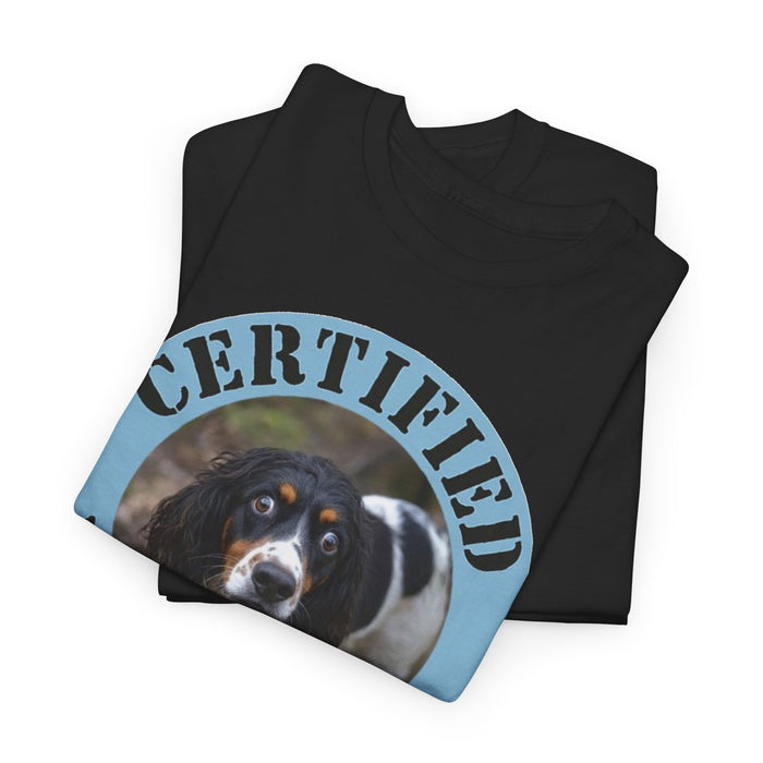 Spaniel Certified Velcro Dog T‑Shirt – Funny Dog Lover Tee