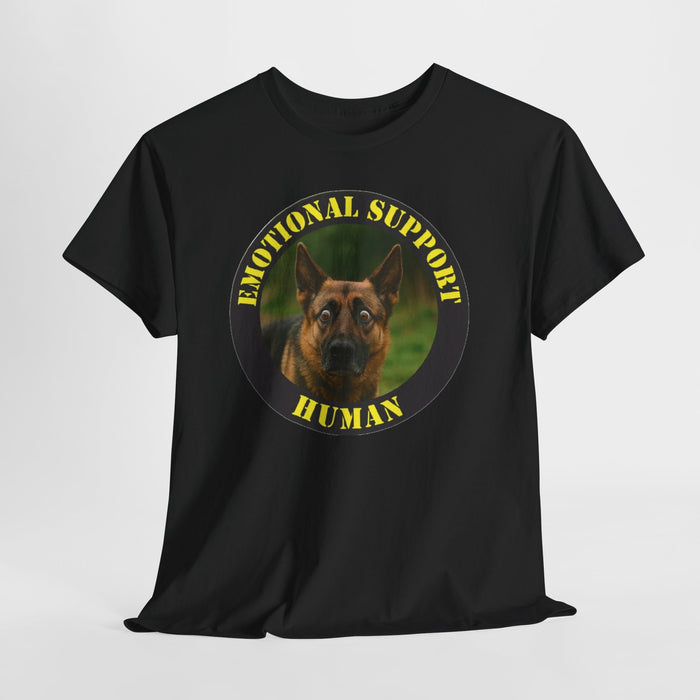 Emotional Support Human T‑Shirt — Dog Photo Badge Tee