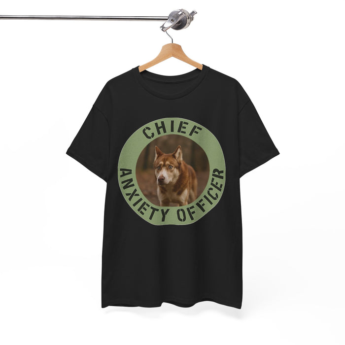 Chief Anxiety Officer T-Shirt — Funny Dog Graphic Tee for Dog Lovers & Anxious Humor
