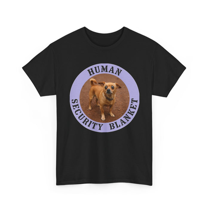 T-Shirt — "Human Security Blanket" Cute Dog Circle Graphic Tee