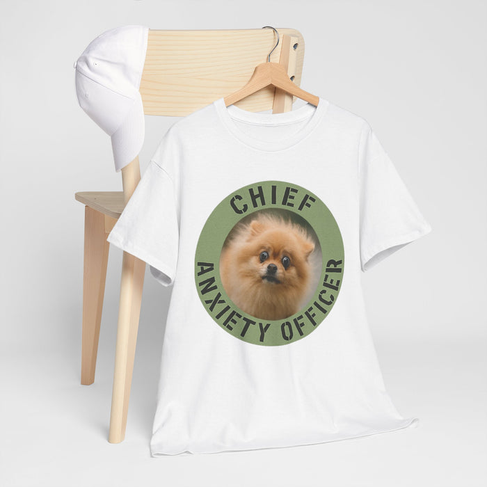 Chief Anxiety Officer Dog T-Shirt — Funny Pomeranian Pet Tee
