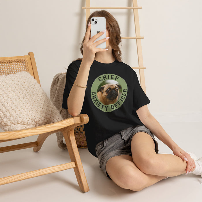 Chief Anxiety Officer Tee — Funny Pug Graphic T-Shirt
