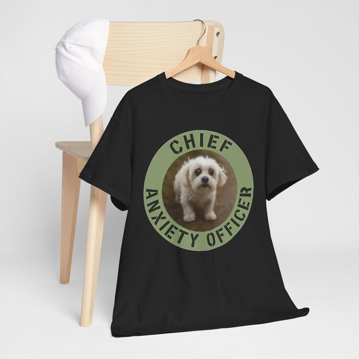 Chief Anxiety Officer T-Shirt — Cute Puppy Graphic Tee for Dog Lovers