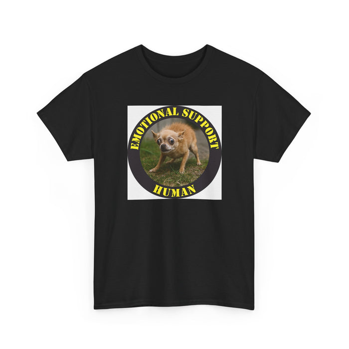Emotional Support Human T‑Shirt — Funny Rescue Dog Badge Tee