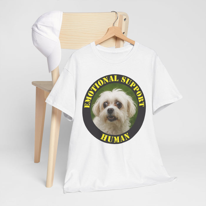 Emotional Support Human T‑Shirt — Cute Dog Photo Tee for Pet Lovers