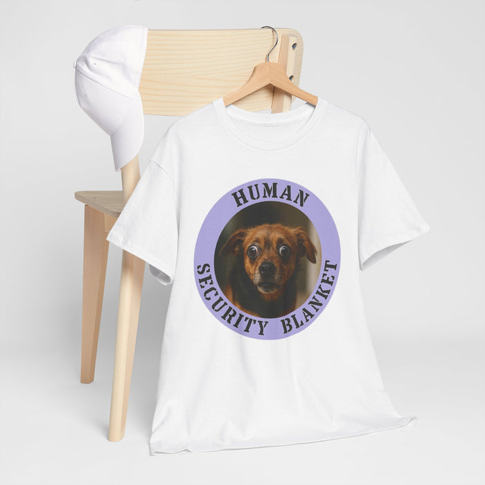 Human Security Blanket Tee — Cute Dog Graphic T-Shirt