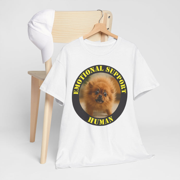 Emotional Support Human Tee — Cute Pomeranian Pet Lover Shirt