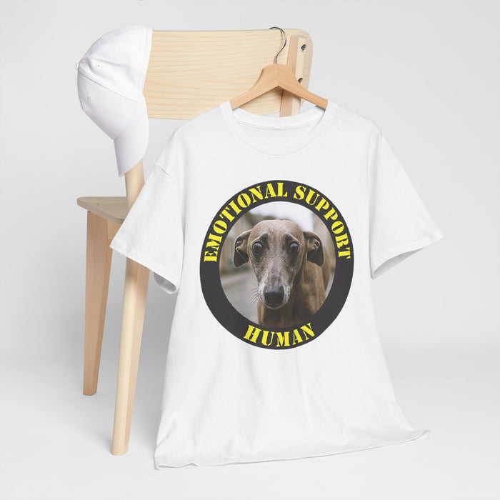 Emotional Support Human Tee — Funny Dog Portrait Shirt for Pet Lovers
