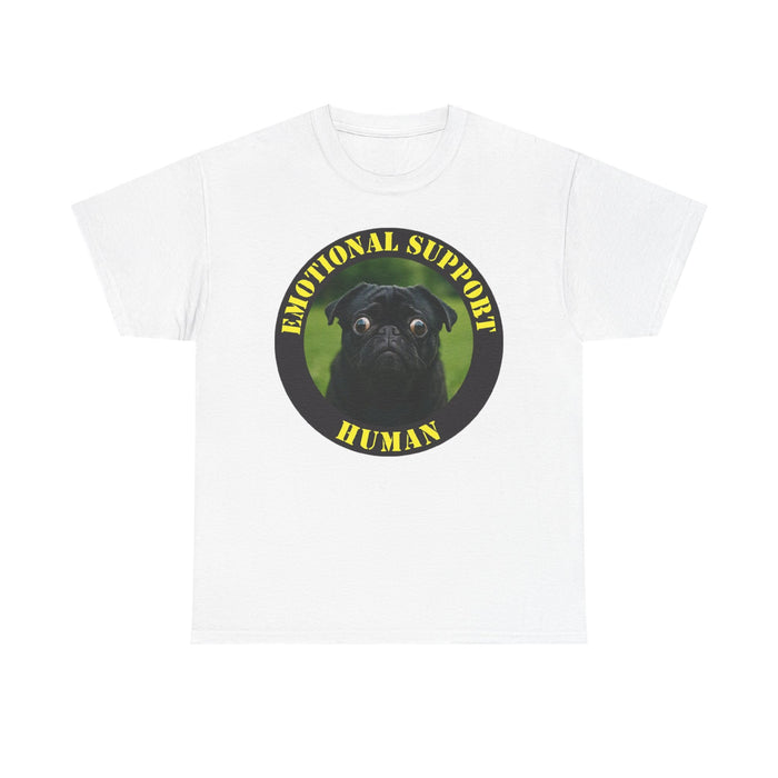 Emotional Support Human T-Shirt — Cute Pug Pet Lover Tee