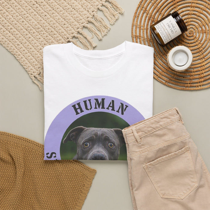Pit Bull Human Security Blanket Dog Photo Tee — Funny Pet Lover T-Shirt