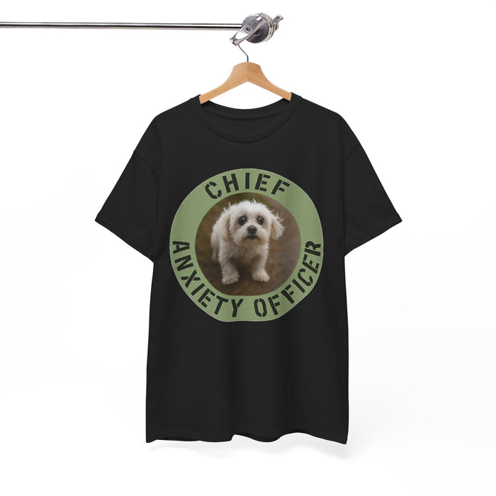 Chief Anxiety Officer T-Shirt — Cute Puppy Graphic Tee for Dog Lovers
