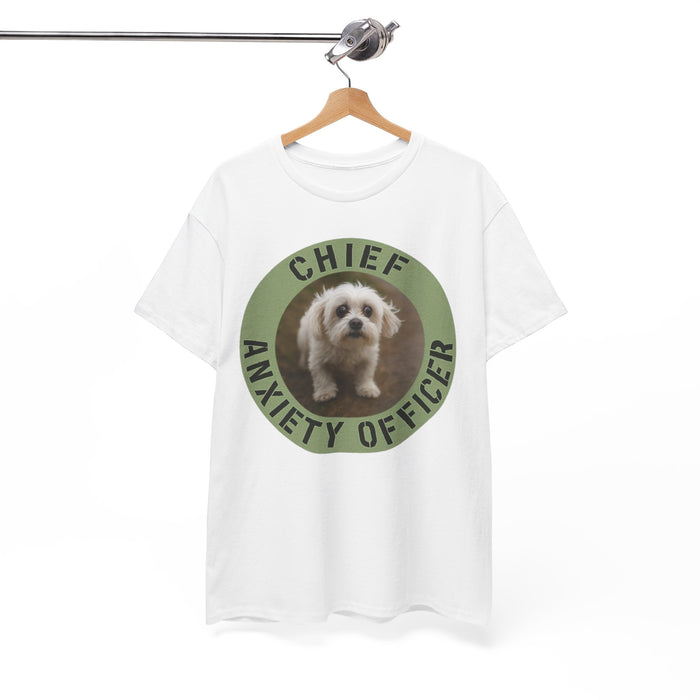 Chief Anxiety Officer T-Shirt — Cute Puppy Graphic Tee for Dog Lovers