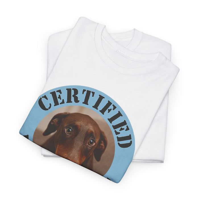 Certified Velcro Dog T-Shirt — Funny Dachshund Pet Owner Tee