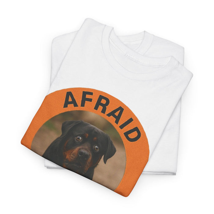 Rottweiler Afraid But Trying Tee — Motivational Dog Graphic T-Shirt