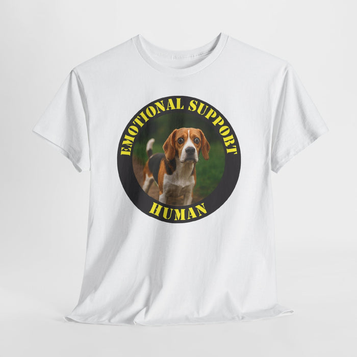 Emotional Support Human T‑Shirt — Beagle Design, Funny Pet Lover Tee