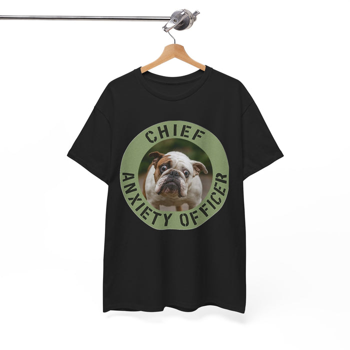Chief Anxiety Officer Bulldog T-Shirt – Funny Pet Lover Tee