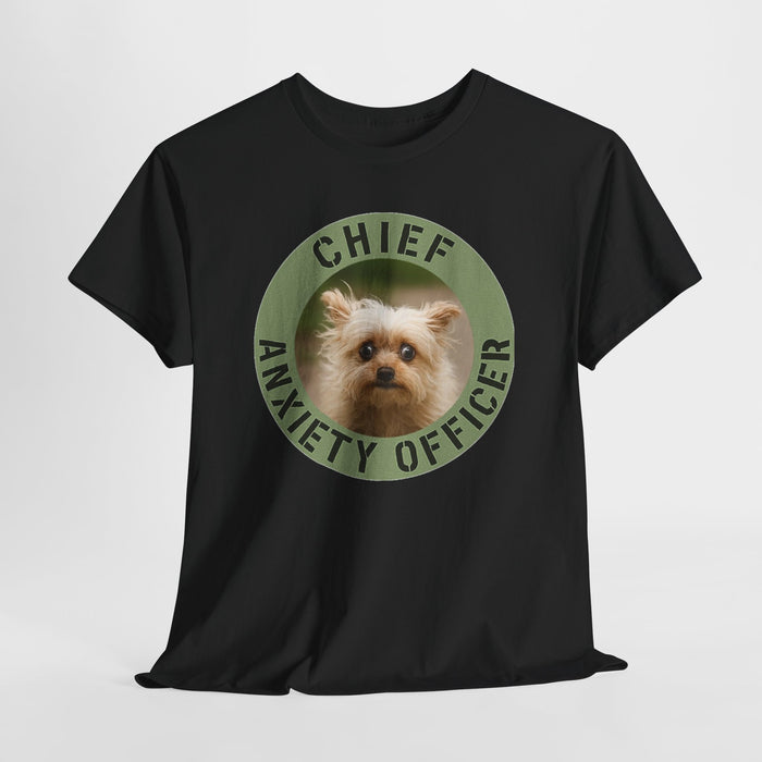 Chief Anxiety Officer T-Shirt — Cute Dog Graphic Tee for Dog Lovers