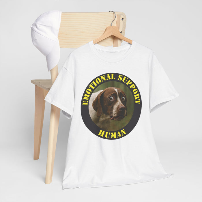 Emotional Support Human T-Shirt — Cute Dog Badge Graphic Tee