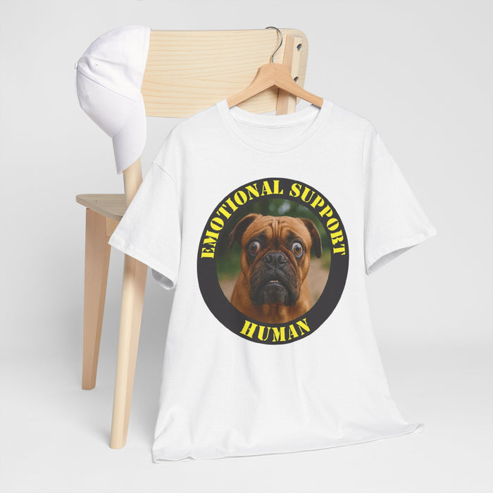 Emotional Support Human T‑Shirt — Cute Pug Pet Lover Tee