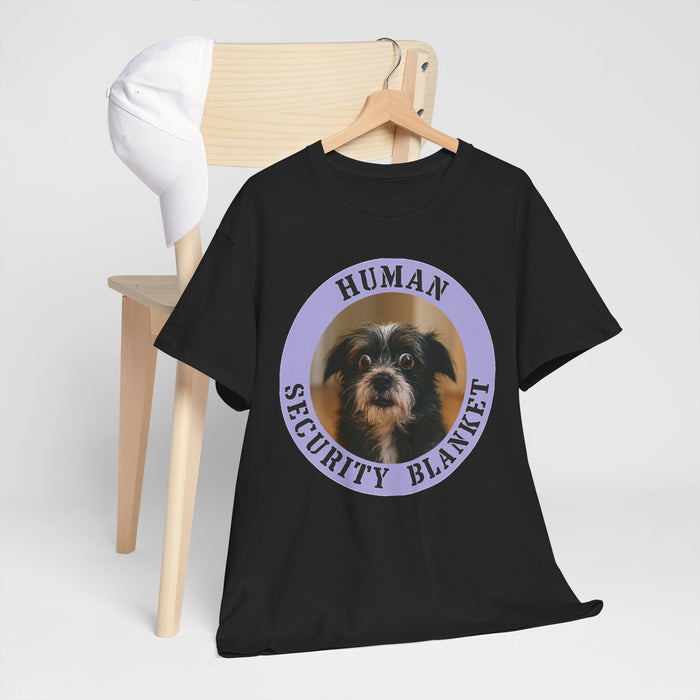 Human Security Blanket Dog Tee — Cute Rescue Pet T‑Shirt