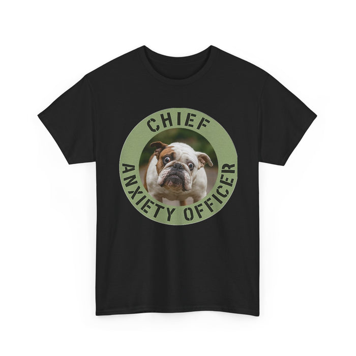 Chief Anxiety Officer Bulldog T-Shirt – Funny Pet Lover Tee