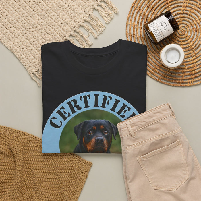 Certified Velcro Dog T‑Shirt — Funny Rottweiler Pet Owner Tee