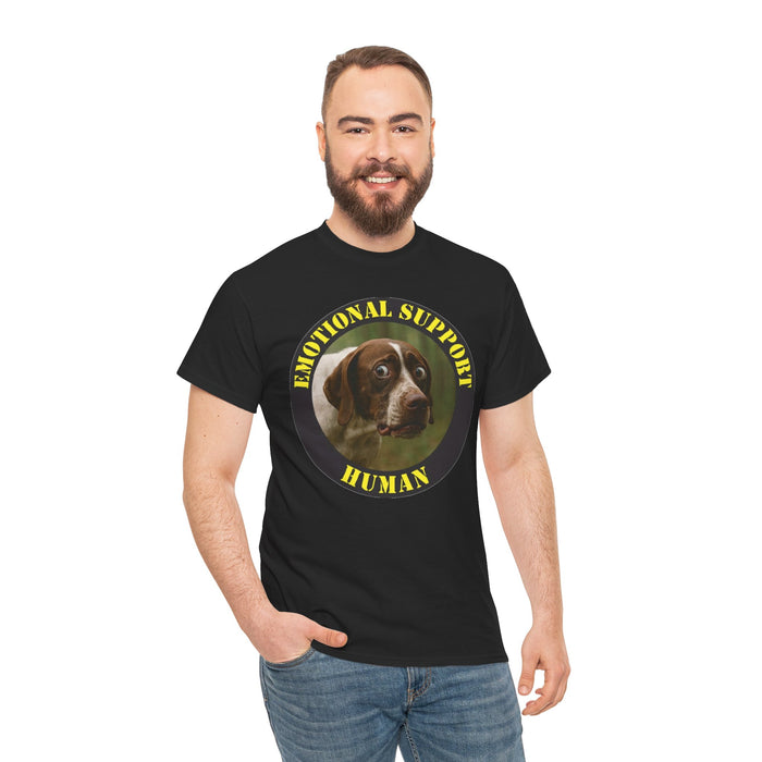 Emotional Support Human T-Shirt — Cute Dog Badge Graphic Tee