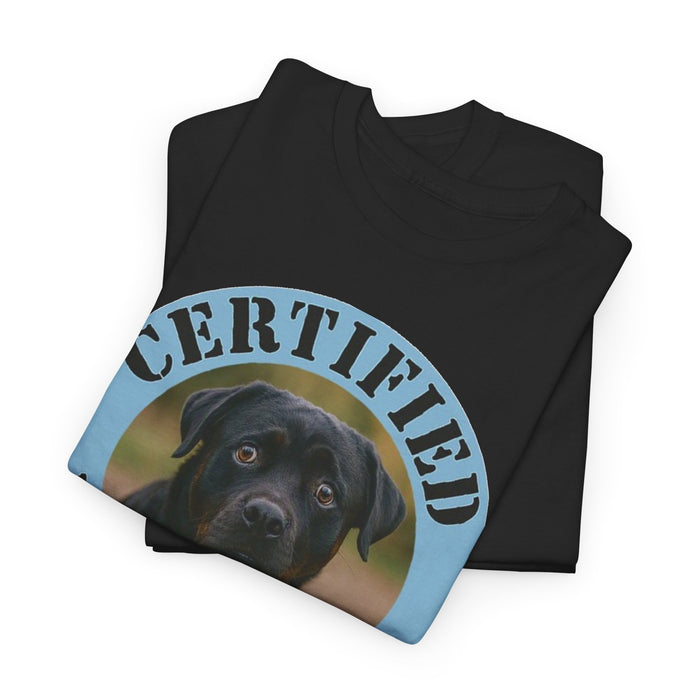 Rottweiler Certified Velcro Dog T‑Shirt – Funny Black Lab Pet Lover Tee