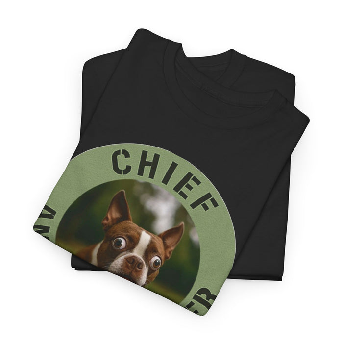 Chief Anxiety Officer Dog T-Shirt — Funny Boston Terrier Pet Tee