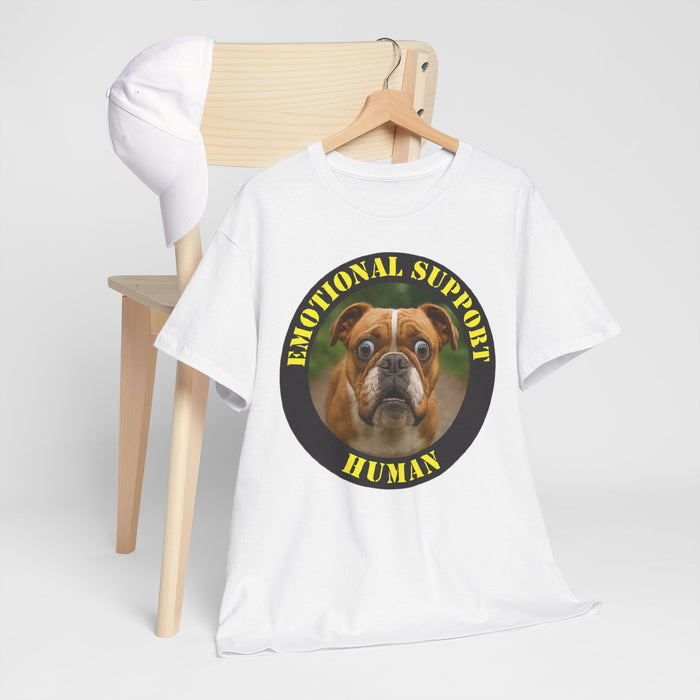 Emotional Support Human T‑Shirt – Funny Bulldog Pet Lover Tee
