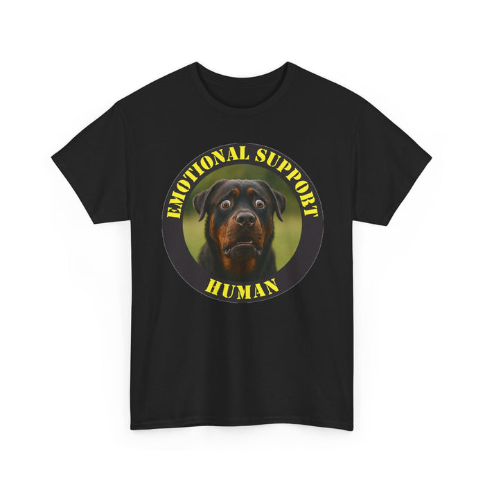 Emotional Support Human T‑Shirt — Rottweiler Pet Lover Gift