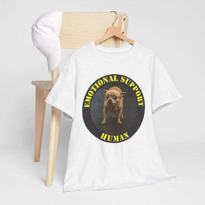 Emotional Support Human T-Shirt — Funny Dog Badge Tee