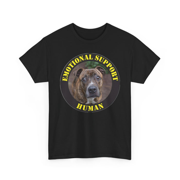 Pit Bull Emotional Support Human T‑Shirt — Cute Dog Photo Tee for Dog Lovers