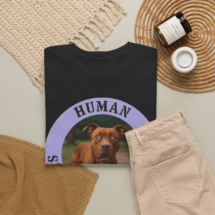 Pit Bull Human Security Blanket T-Shirt — Funny Dog Photo Tee for Dog Lovers