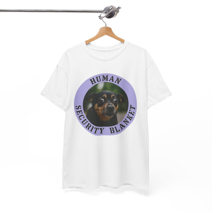 Human Security Blanket T-Shirt — Cute Dog Graphic Tee for Dog Lovers